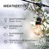 Brightech Ambience Pro - Waterproof LED Outdoor String Lights - 15 Hanging, Dimmable 2W Vintage Edison Bulbs - 48 Ft Commercial Grade Patio Lights Create Cafe Ambience in Your Backyard