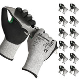 Schwer 12 Pairs Winter Work Gloves, ANSI A5 Cut Resistant Gloves with PU Coating, Freezer Glove for Outdoor Cold Weather, Thermal Insulated, Non Slip, Durable, M, CR3088-W