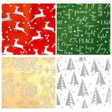 WRAPAHOLIC 30 Inch Christmas Wrapping Paper Roll - Jumbo Roll Red Green Gold and Silver Snowflakes Trees Holiday Collection with Metallic Foil Shine - 4 Rolls - 30 Inch x 120 Inch Per Roll
