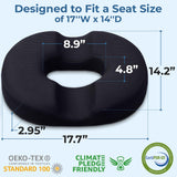 5 STARS UNITED Donut Pillow Hemorrhoid Tailbone Cushion – Large Chair Pad for Pain Relief – Coccyx, Prostate, Sciatica, Pelvic Floor, Pressure Sores, Pregnancy, Postpartum Recovery, Arctic Black