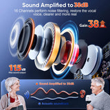 Hearing Aids, ODOTOINO Rechargeable Hearing Aid for Seniors Adults with Noise Cancelling, 16-Channel Digital Invisible Hearing Amplifier with Volume Control, Portable Charging Case, Black