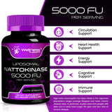 Nattokinase Supplement Capsules 5000 FU, Third-Party Tested Nattokinase – Enzymes from Japanese Natto – Daily Wellness Support – 120 Count
