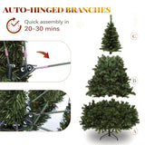 YITAHOME 6ft Pre-Lit Green Artificial Hinged Christmas Tree with Remote