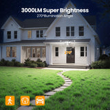 Onforu Solar Lights Outdoor 3000LM 4 Heads Motion Sensor Outdoor Lights, Remote Control, 3 Mode, Solar Security Wall Lights, IP65 Waterproof Flood Lights, Garden, Backyard, 2 Pack