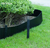 20Pcs 10In Balck Metal No Installation Landscape Edging Stakes