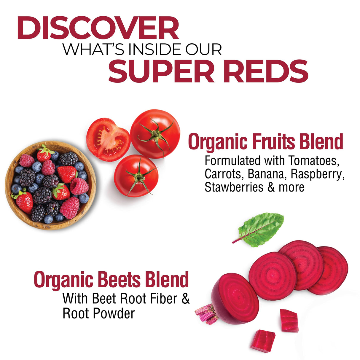 COUNTRY FARMS Super Reds, Energizing Polyphenol Superfood, 48 Super Fruits and Berries, Powerful Antioxidants and Polyphenols, Supports Energy, 20 Servings, Mixed Berry Flavor