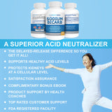 Sodium Bicarbonate 650 Mg Tablets - Delayed Release for Normal Kidney Function - Baking Soda Tablets, Sodium Pills, Bicarbonato De Sodio para Tomar, Bicarbonate of Soda - 30 Capsules