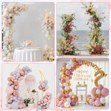 Wedding Flower Arch Stand Kit, 6.9FT & 6.2FT Balloon Moon Arch Backdrop Stand Metal Half Gold for Wedding Proposal Anniversary Bridal Shower Background Stand Party Decorations Indoor & Outdoor