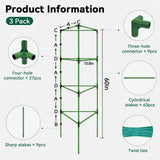 Halatool 3 Pack 60 Inch Adjustable Tomato Cages for Graden