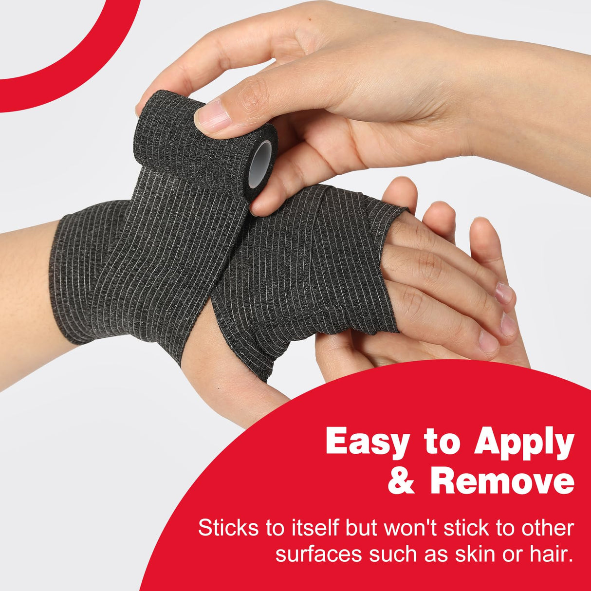 AZEN 40 Pack Self Adhesive Bandage Wrap Black, 2" X 5 Yards Black Athletic Tape, Vet Wrap, Tattoo Grip Tape Wrap，Ankle Tape, Cohesive Bandage Wrap