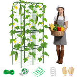 62in Tall Cucumber Trellis for Raised Bed, 34" L x 62" H Metal Garden Trellis for Climbing Plants Outdoor, U-Shape Vegetables Trellis Support for Squash Zucchini Peas Grape