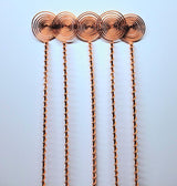 Electroculture Grows 24" Long Sun Spiral Top. Solid Copper Forever Stake. Electroculture Plant Stakes Pack of 5 - Wrapped with Pure Solid Copper