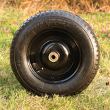 GICOOL 14.5" Wheelbarrow Tire, 3.50-8” Pneumatic Tire, Universal Wheelbarrow Wheel for 4.80/4.00-8”, 4.00-6”, and 2.50-8”, with 6" Centered Hub, 5/8" Axle Bore Hole, Sealed Bearings