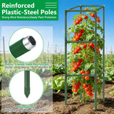 6 Pack 49" Square Tomato Cages, Heavy Duty Steel Tomato Trellis Kit