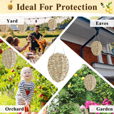 4 Pack Fake Wasp Nest Decoy, Woven Reed Wasp Hornet Decoys, Waterproof Faux Hornets Nest, Outdoor Hanging Decoration for Patio, Garden, Eaves