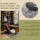 Furnbar Office Chair Mat for Carpet & Hardwood, Upgraded 29" x 42" Dual Use Tempered Glass Chair Mat for Chair and Footrest Under Desk