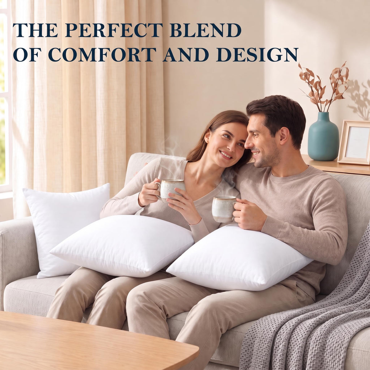 Utopia Bedding Throw Pillows, Decorative 18x18 pillow inserts, Set of 4