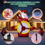 8 FT Christmas Inflatable Decorations,Santa Claus on Flying Animated Airplane with Poweful Blower,Outdoor Xmas Blow Up Decorations,Built-in Bright LED Lights for Indoor Outdoor,Lawn,New Year Gifts
