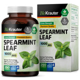 BIO KRAUTER Spearmint Capsules 1000 mg - 250 Count - Vegan Spearmint Supplement for Digestive & Respiratory Support - Mentha Spicata - No Fillers
