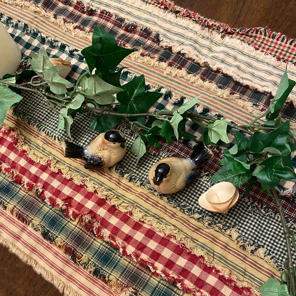 Vintage Christmas Homespun Cotton Red Green Fabric 22 pc 2.5" X 44" Precut Roll (Jelly Roll) by JCS