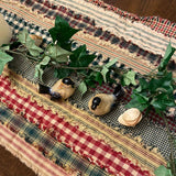 Vintage Christmas Homespun Cotton Red Green Fabric 22 pc 2.5" X 44" Precut Roll (Jelly Roll) by JCS