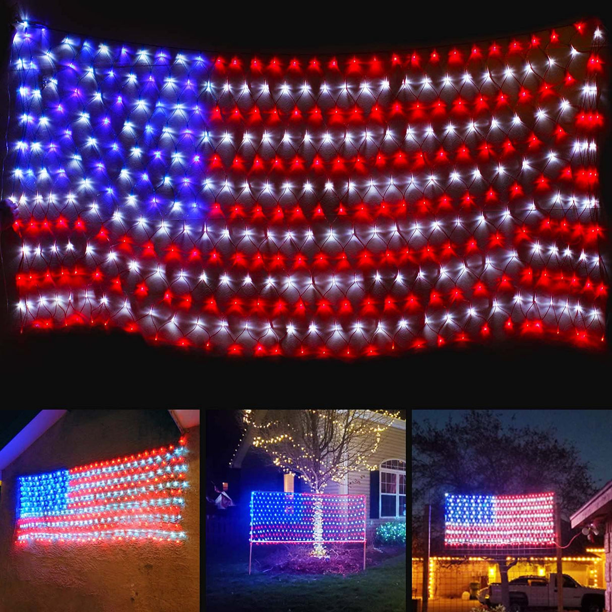 Super Large Size American Flag Lights, July 4th Patriotic Lights
