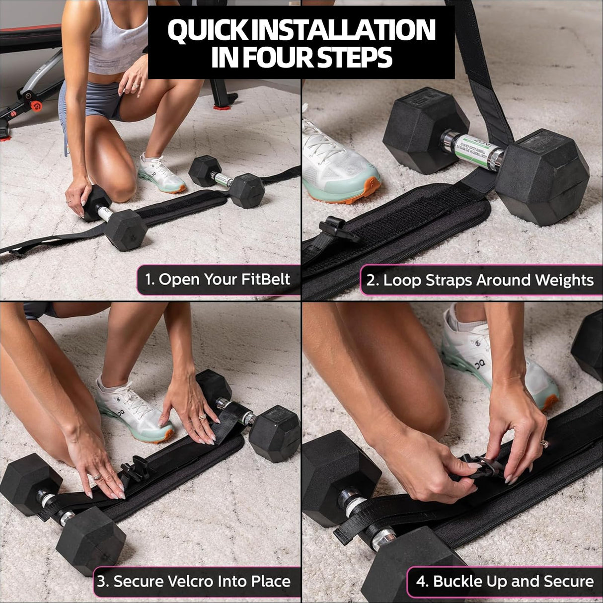 Exercise Hip Thrust Belt, Easy to Use, Slip-Resistant & Hip-Protective, With Dumbbells, Kettlebells, or Plates, for home, gym, workout