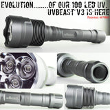 uvBeast V3 385-395nm Black Light UV Flashlight - High Power Upgraded Triple Broad Band LEDs Best for Professional/Commercial Use - USA Stock