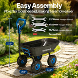 VIVOHOME 660lbs Wheelbarrow Dump Garden Cart with 2-in-1 Convertible Handle