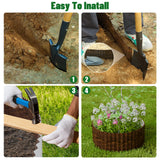 SnugNiture Corrugated Metal Garden Edging,6"×50'Sturdy Lawn Edging Border,Landscape Edging Border for Lawn, Flower Bed,Garden and Yard(Brown with White)