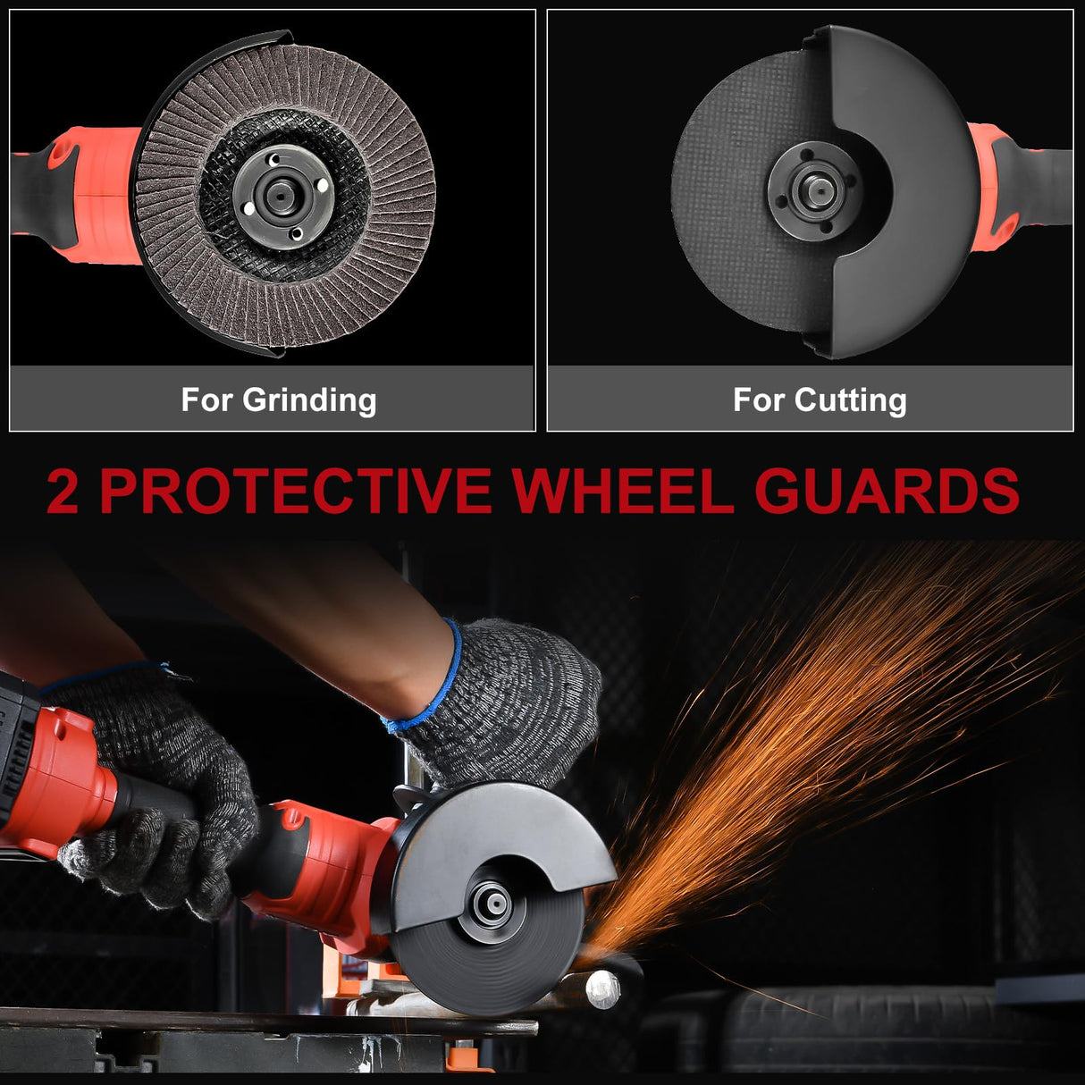 AOBEN Cordless Angle Grinder 4-1/2 inch, 21V Battery Grinder Kit, Power Electric Cut Off Tool, Brushless Motor, 2x4.0Ah Battery & Charger, for Metal Cutting, Grinding, Polishing