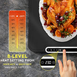 VTAR Electric Food Warming Mat with 8-Level Temp & 24H Timer | Rollable Buffet Tray Warmer for Party, Even Heating with Dual NTC, Auto Shut Off- Black