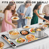 Jripae Warming Mat for Food, Fast Heating Silicone Electric Warming Tray with Heat Resistant Pad Protects Table,7 Level Temp, 8H Timer, Portable & Rollable Food Warmers for Parties Buffet, Daily Use