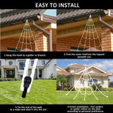 Halloween Spider Web Lights 550 LED Lighted Spider Web 16.4Ft Giant Halloween Decorations Light up with 8 Lighting Modes Waterproof & Timer for Indoor Outdoor House Haunted Yard Decor, Purple & Orange