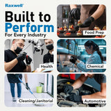 Raxwell Disposable Black Nitrile Rubber Gloves - Heavy-Duty Mechanic & Working Gloves - Textured Grip for Painting & Cleaning - Powder & Latex Free for Cooking & Serving - Medium, 6.5 mil, 1000 ct