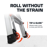 Little Giant Velocity M18 Multi-Position Aluminum Ladder, A-Frame, Extension, 90-Degree and Trestle Modes, Lightweight with Slip-Resistant Feet and Wheels, 300 lb. Type IA, 18-Ft Reach, 15417-001
