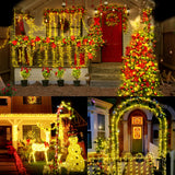 XURISEN 403FT 1000 LED Christmas Lights Outdoor Green Wire String Lights 8 Modes with Timer Memory Waterproof Fairy Light Plug in for Xmas Tree Wedding Yard Party Holiday Decorations(Warm White)