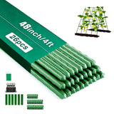 Orgrimmar 26 PCS 57" Garden Support Stakes Plastic Coated Deformable Climbing Plant Trellis Plant Climbing Frame for Tomato Cucumber Eggplant Vine Vegetable (57 Inch)