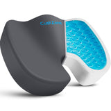 Office Chair Seat Cushion, Cooling Gel Enhanced Memory Foam Cushion for Long Sitting - Back, Sciatica, Coccyx, Tailbone Pain Relief Pillow - for Office, Gaming, Car, Wheelchair - Grey, Large