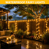 100FT Warm White Christmas String Lights, Outdoor Waterproof LED,Green Wire