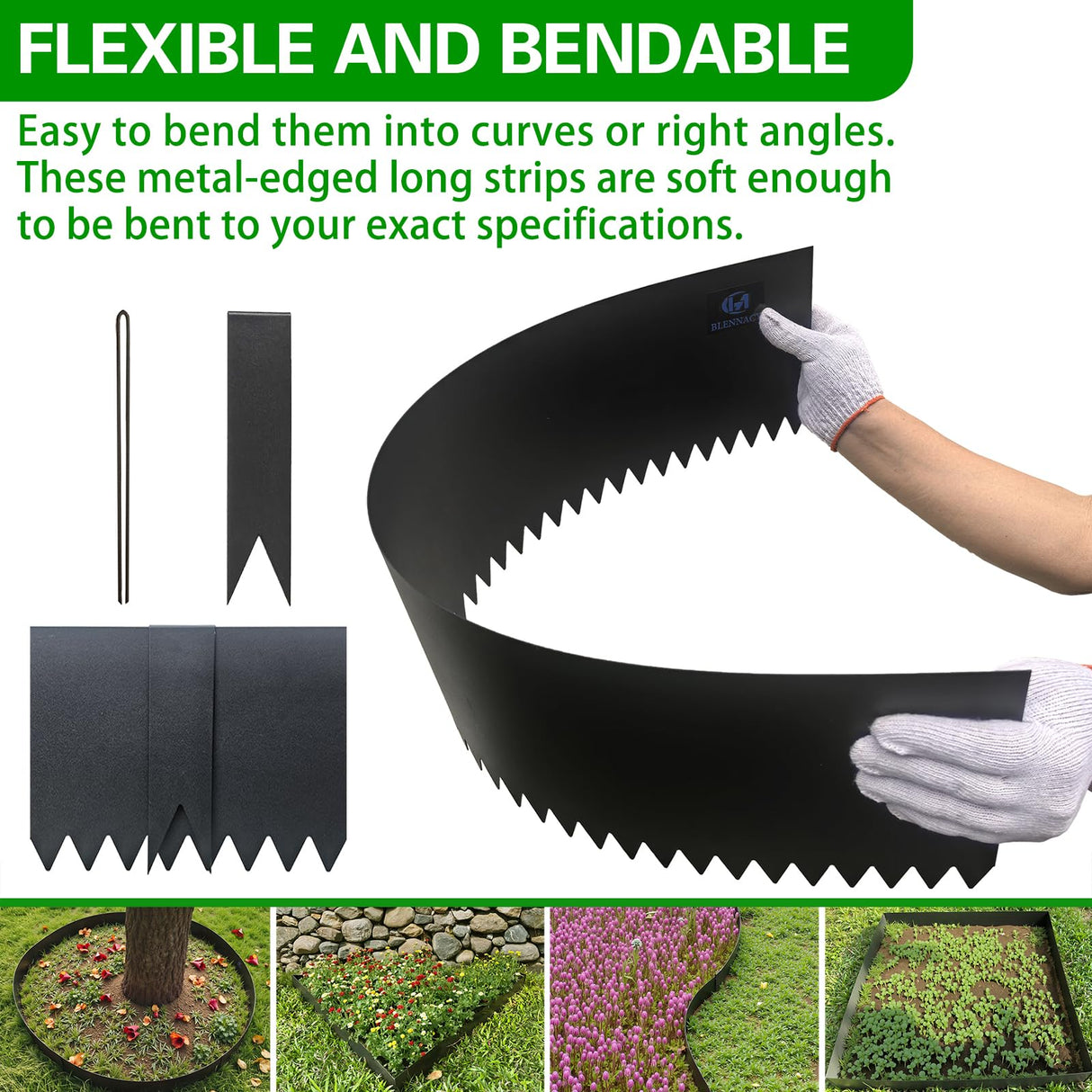 BLENNACY Metal Landscape Edging 6 Pack 40" L x 6" H