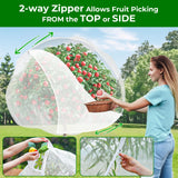 6.4'x6.4' Fruit Tree Netting with 2-Way Zipper & Drawstring (2 Pack)