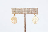Palm Leaf Dangle Earrings for Women - Lightweight Gold Botanical Jewelry, Handmade Nature-Inspired Gift for Mom