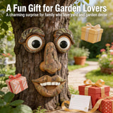 FmnyYaid 4 Pack Tree Faces Decor Outdoor, Large Whimsical Old Man Tree Hugger Statues, Resin Tree Art for Garden Yard Patio, Funny Tree Peeker Sculptures for Halloween Easter