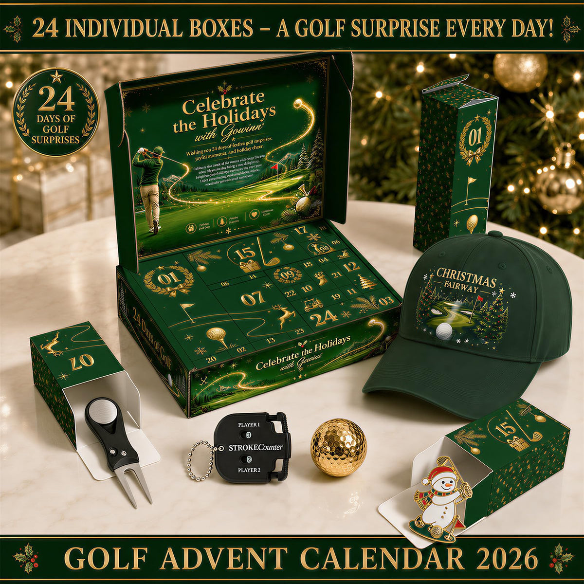 Gowinn Golf Advent Calendar 2026-24 Day Christmas Gift for Teens & Adult