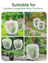 Bird Netting for Garden Protection - 4 Pack Garden Netting Pest Barrier with Drawstring,Mosquito Net Tomato Protective Cover Garden Plant Netting for Blueberry Bushes (4.9 Ft x 4 Ft/4 Pack)