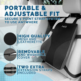 ComfiLife Lumbar Support Pillow for Office Chair – Premium Memory Foam Lumbar Pillow – Back Support for Office Chair, Car – Back Pain Relief, Improves Posture – 3 Adjustable Straps, Mesh + Leatherette