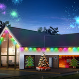 MUCCCUTE Permanent Outdoor Lights for Christmas 200ft RGB House Lights w/App & Remote Control Smart Rainbow LED IP67 Waterproof for Holidays New Year Roof Eaves Garden Décor All Year Around