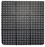 Envelor Interlocking Rubber Floor Mat Restaurant Kitchen Mat for Floor Anti Fatigue Bar Mat Door Mat Non - Slip Mat Indoor Outdoor Shower Pool Drainage Mat Durable Garage Flooring 36 x 36 Inch