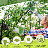 Evridwear Long Gardening Gloves for Women & Men, ANSI A4 Cut Resistant Sleeves with Nitrile Grip Palm, Machine Washable Forearm Protection for Rose Pruning, Cactus Spines & Bramble